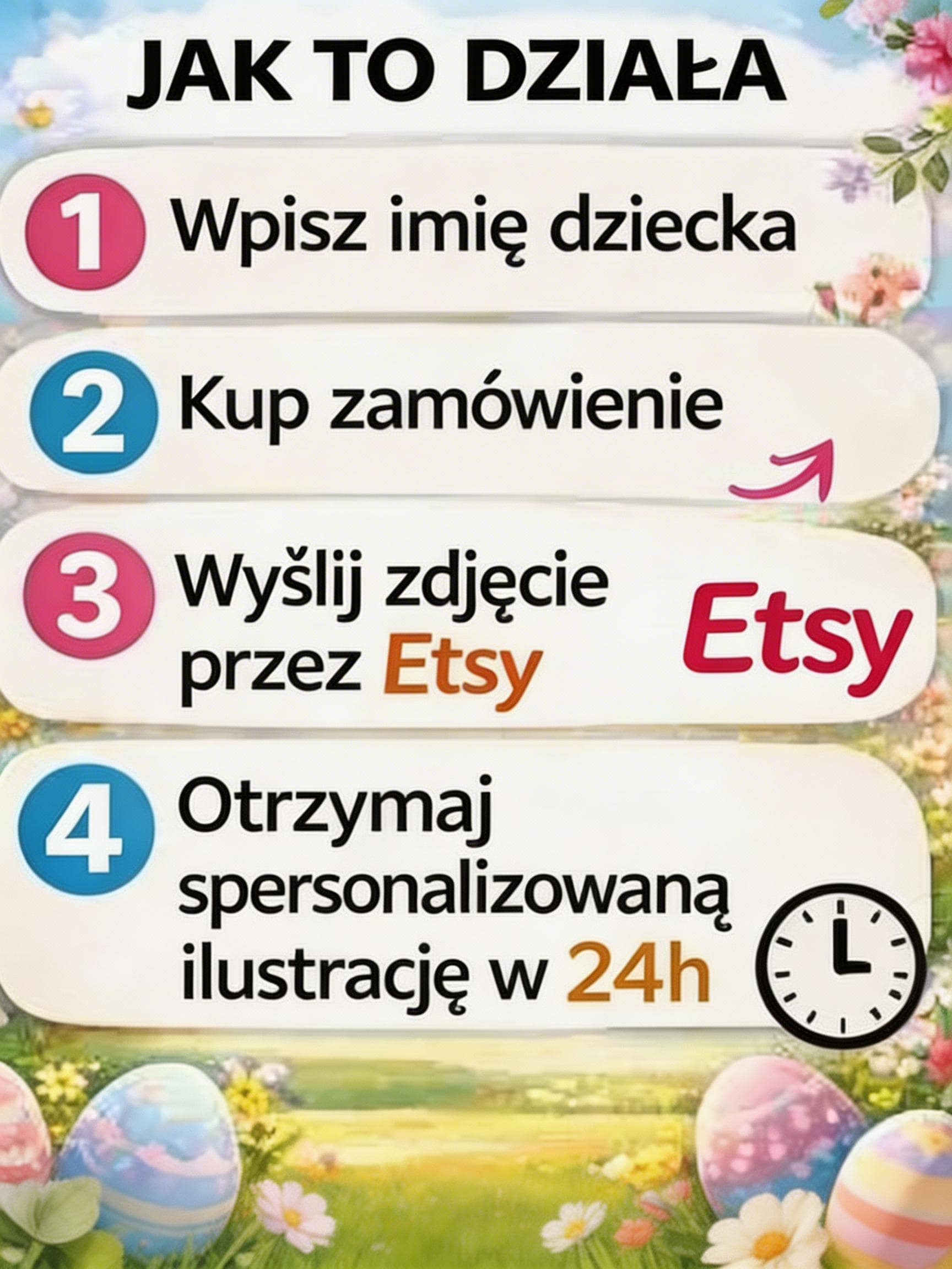 Bajkowa ilustracja z Twojego zdjęcia | Wielkanocne zdjęcie dziecka i zwierzaka | Personalizowana grafika | Prezent dla dziecka