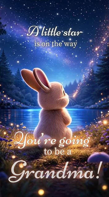 Future grandma,Pregnancy Announcement Reveal Video movie Baby Shower | Customized Personalized Text | Canva instant access