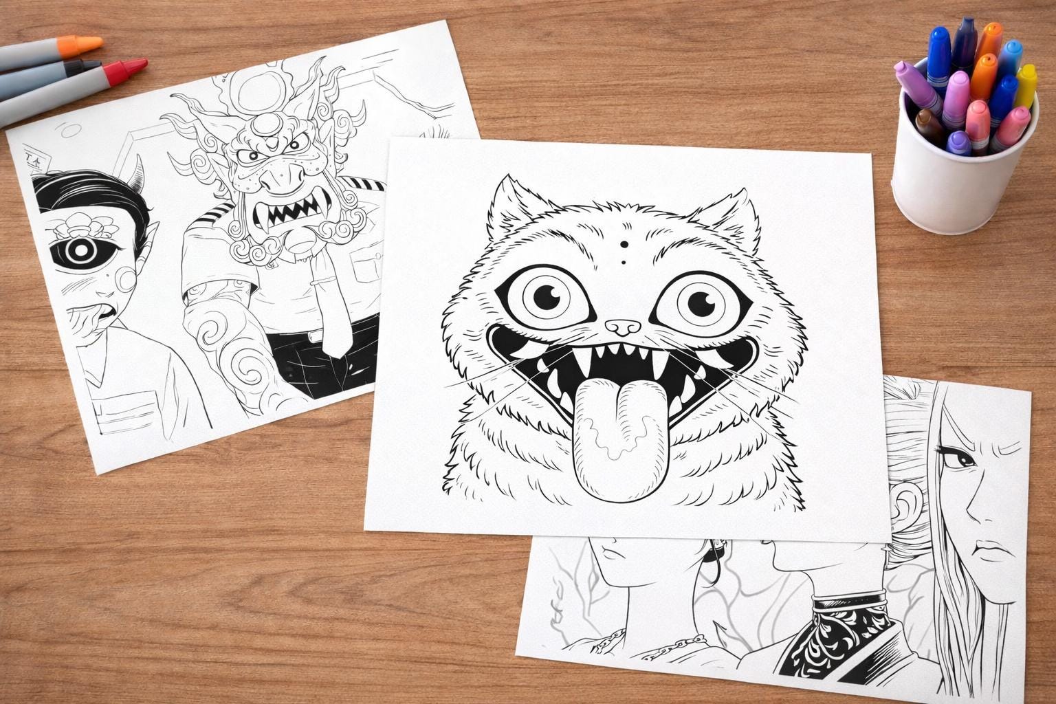 35x Kpop Demon Hunters Coloring Pages | Digital Coloring Book | Instant Download | Kpop Fan Art | Saja Huntrix Fans | Kids Birthday Activity
