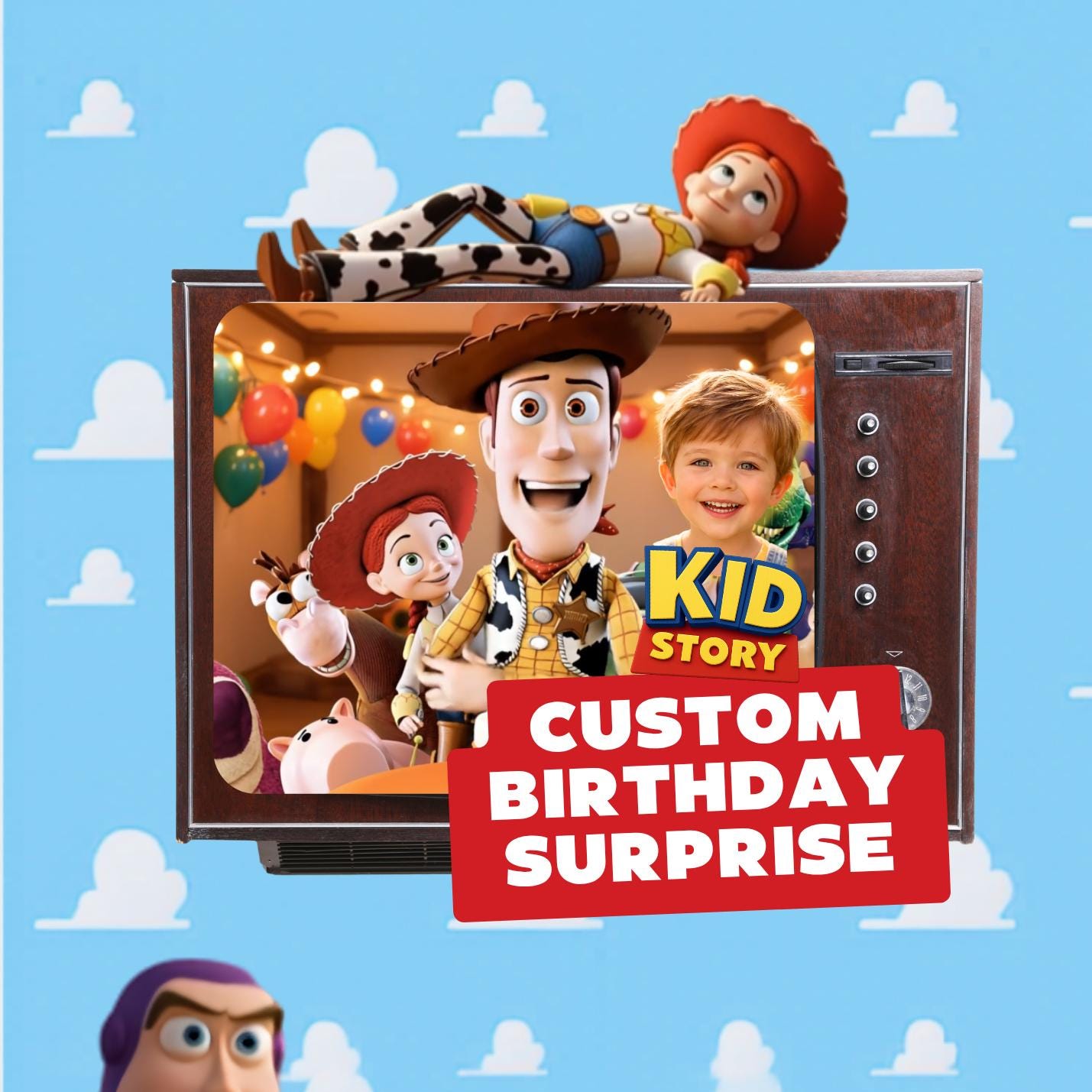 Invitación de video de cumpleaños personalizada de Toy Story para niños | Invitación de fiesta animada personalizada con Woody y Buzz | Descarga digital