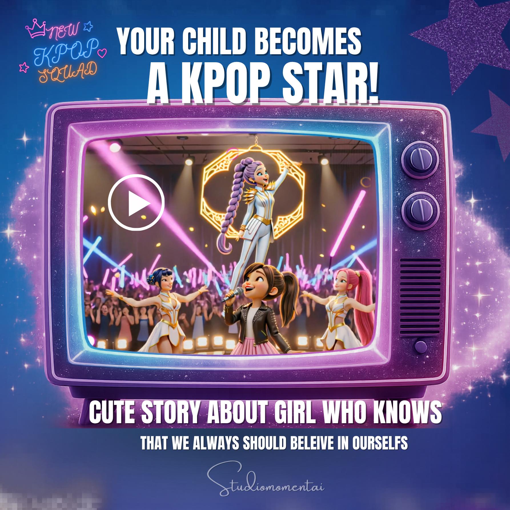 Vidéo personnalisée KPOP Demon hunters, votre enfant devient une star de la KPOP, chanson Golden, vidéo cartoon personnalisée pour filles, cadeau vidéo