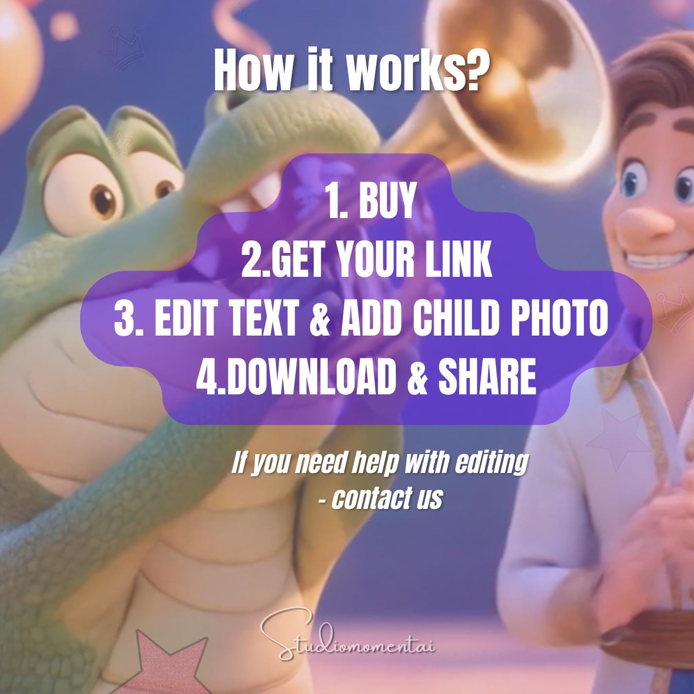 Video de felicitación de cumpleaños de la Princesa Tiana, plantilla de Canva de Princess and the Frog, video de cumpleaños infantil personalizado con foto, regalo digital para fiesta