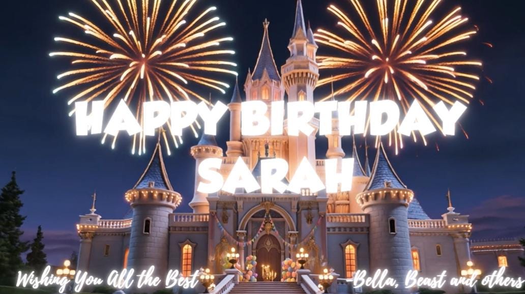 Beauty and the Beast Birthday Wishes Video, Editable Canva Template with Child Photo, Princess Belle Inspired Digital Greeting