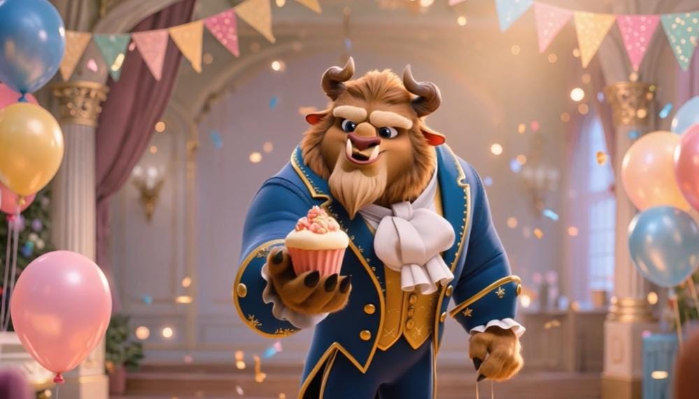 Beauty and the Beast Birthday Wishes Video, Editable Canva Template with Child Photo, Princess Belle Inspired Digital Greeting