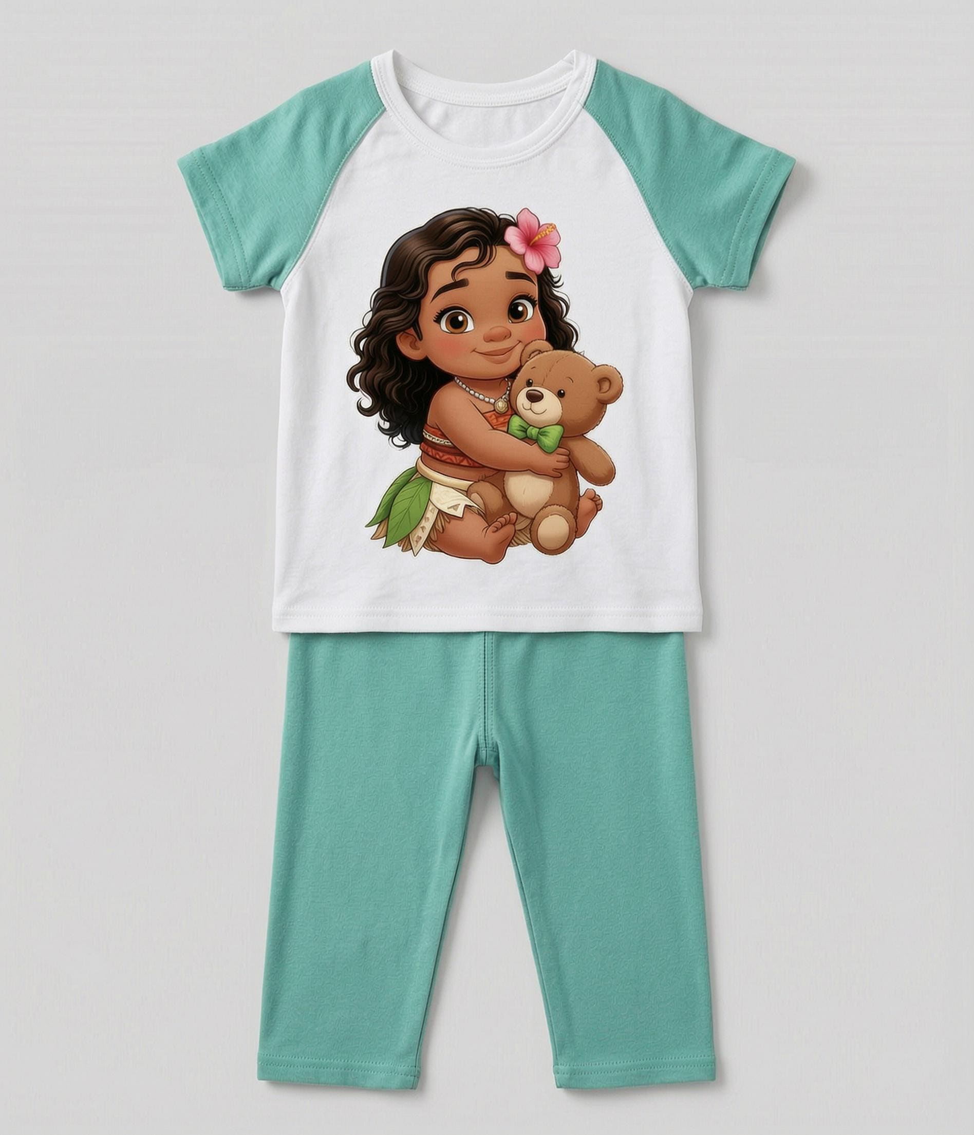 Lot de cliparts PNG Bébé Princesse Moana, clipart transparent inspiré de la princesse bébé Moana 300 DPI, design de sublimation pour chambre de bébé