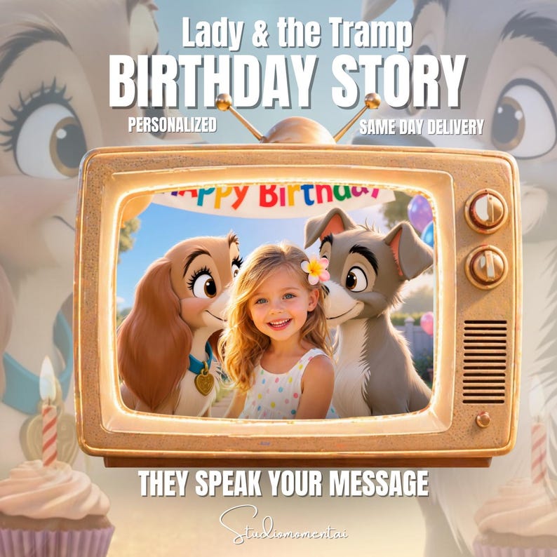 Animated Dog Birthday Party Video for Kids Canva Template, Editable Personalized Message, Digital Gift for Child