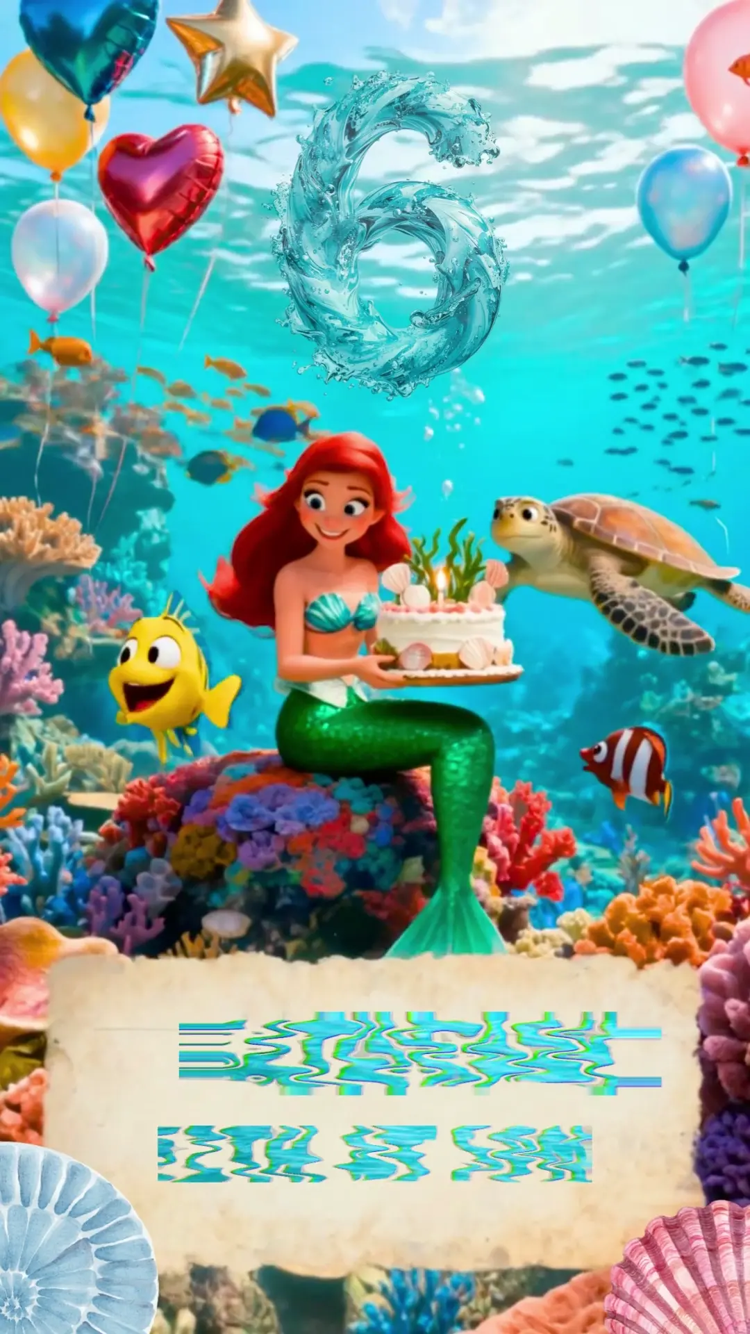 Ariel-inspired birthday video invitation