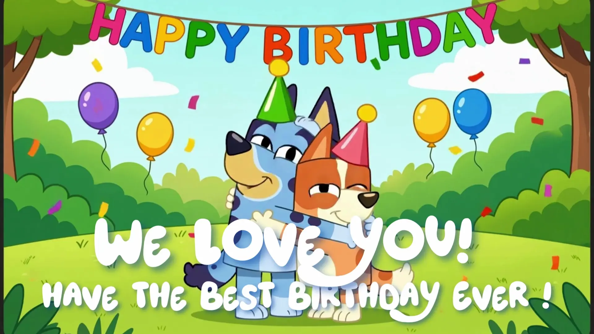 Bluey Birthday Video, Personalized Canva Template with Child Photo, Birthday Wishes from Bluey MP4