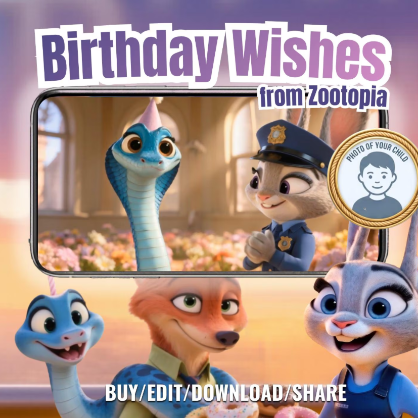 Zootopia Birthday Wishes Video  | Personalized Birthday Message for Child | Digital Gift