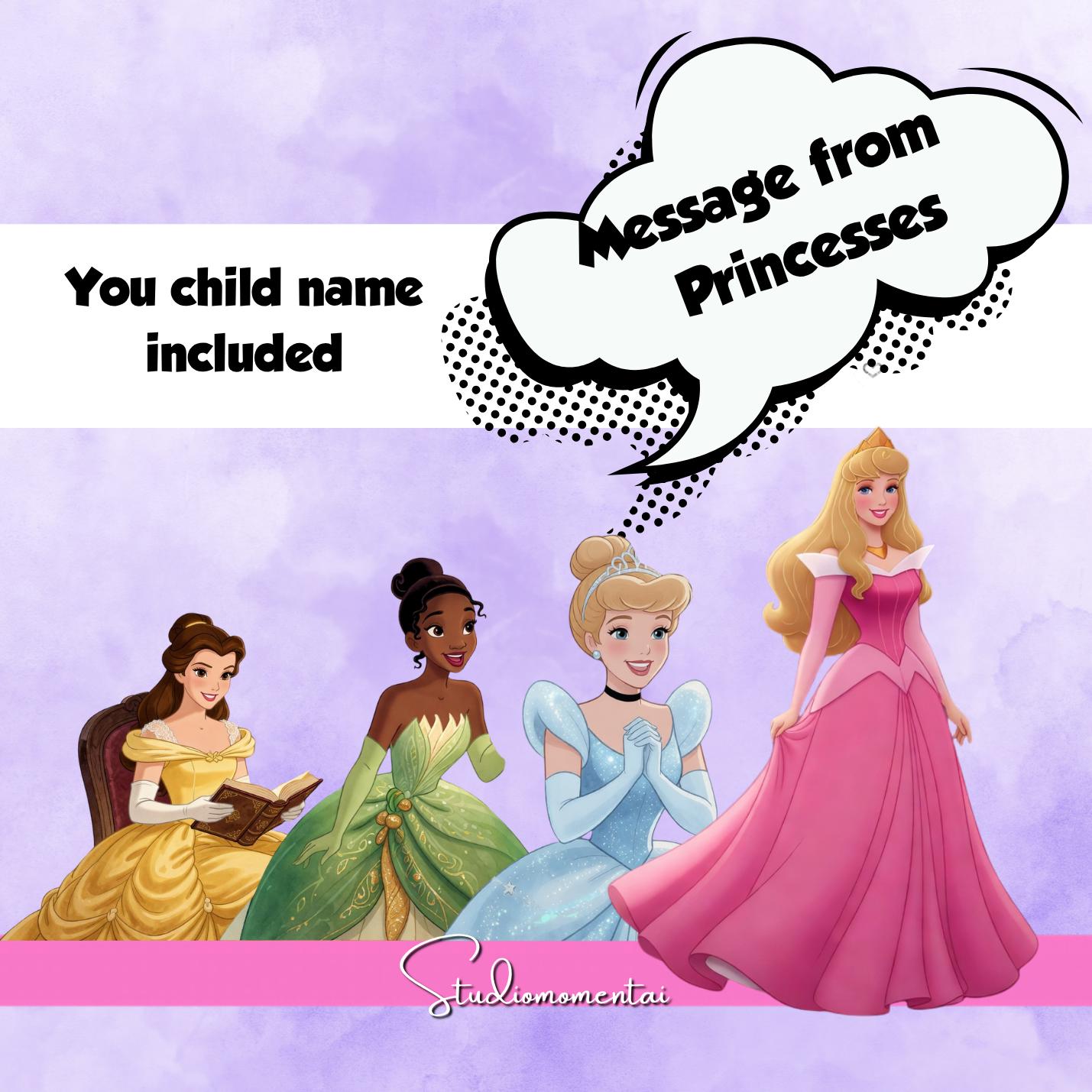 Disney Trip Reveal Video for Kids | Princess Surprise Announcement | Tiana Belle Aurora Cinderella | Disney World Vacation Reveal Gift