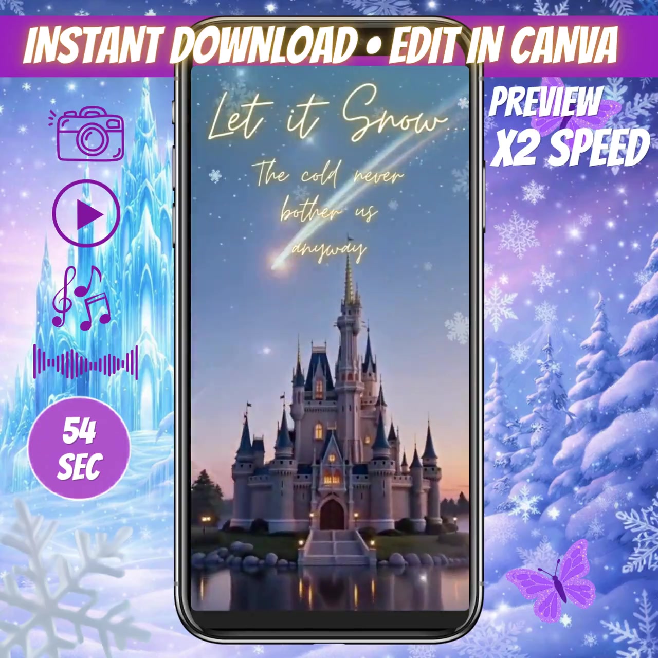 Winter princess video invitation