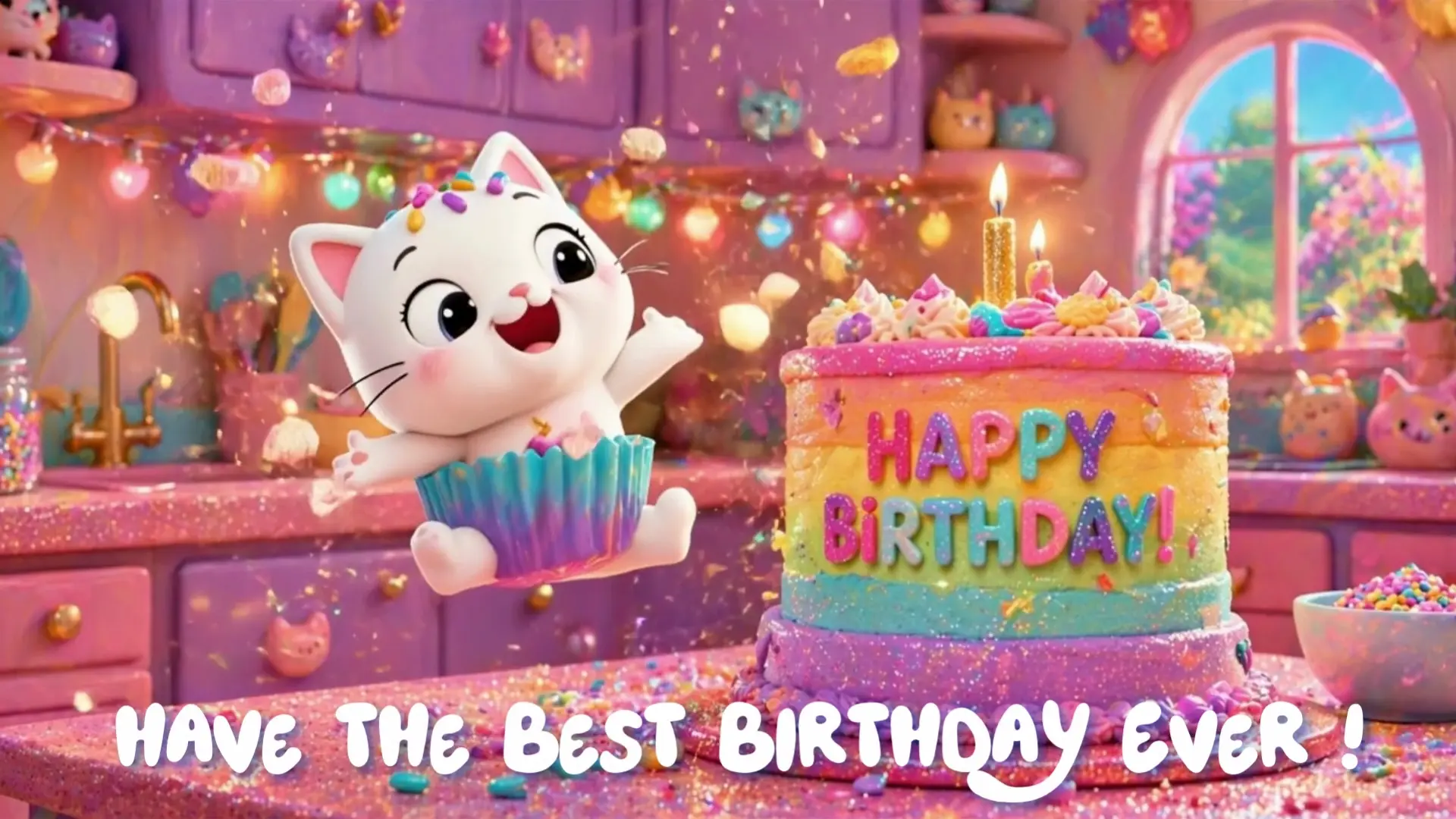 Gabby Dollhouse Birthday Video, Personalized Canva Template with Child Photo, Instant Download MP4 Kids Birthday Wishes