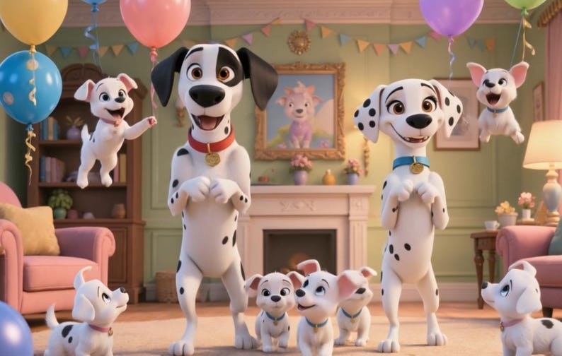 Instant Download | 101 Dalmatians Birthday Video Invitation | Animated Puppy gift| Add Child's Photo & Custom Text | Editable Canva Template