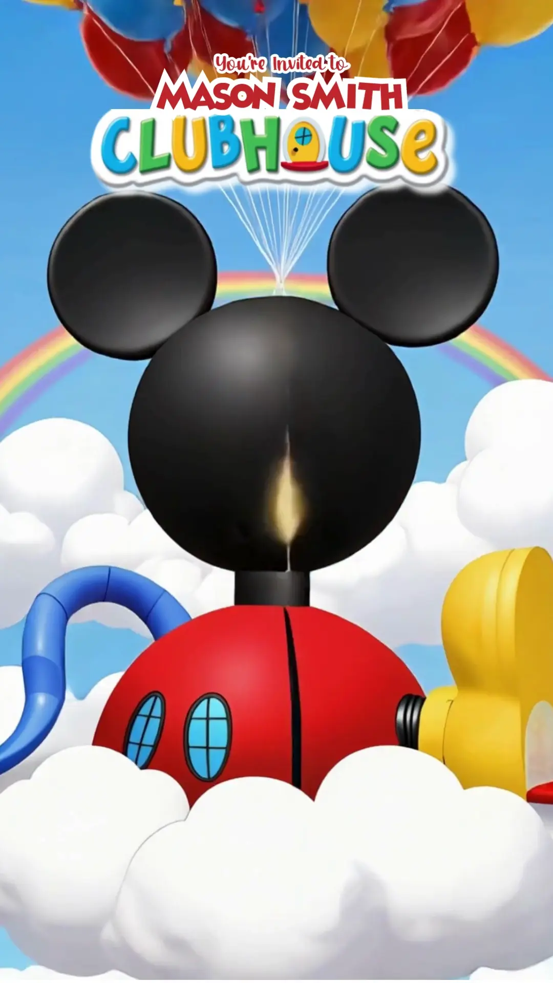 Instant Download | Mickey Clubhouse Birthday Video Invitation | Add Child's Photo and Custom Text | Editable Canva Template