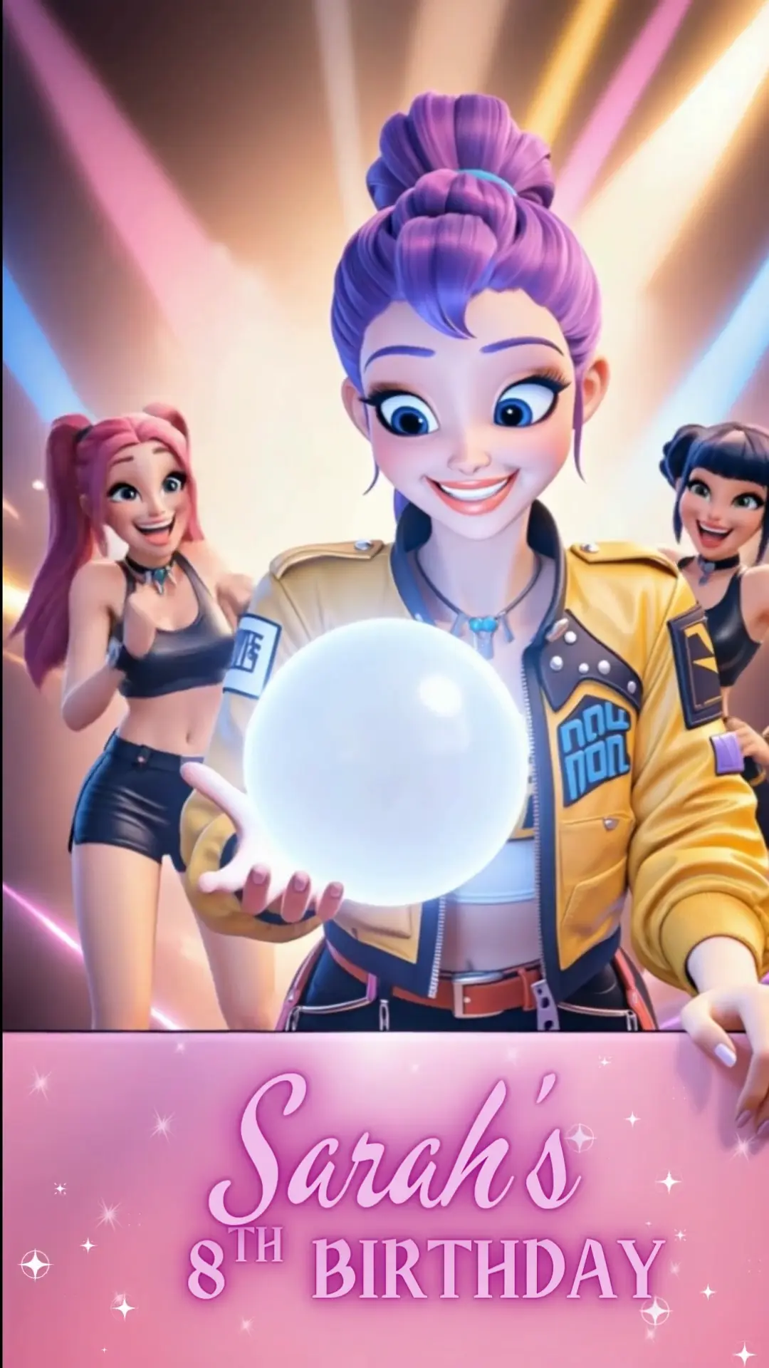 K-pop Demon Hunters party bundle with invitation, ticket and thank-you tag