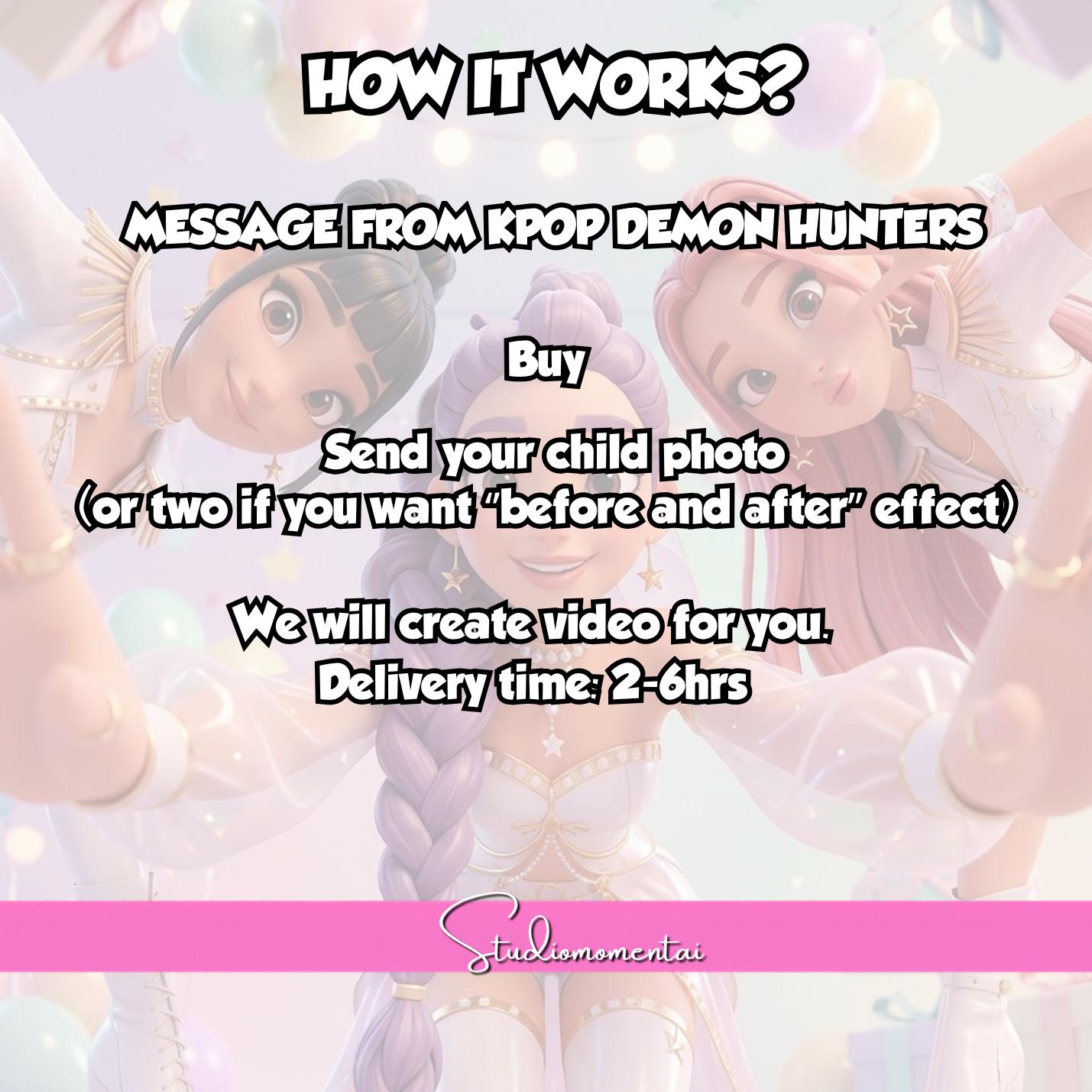 KPop Demon Hunters Personalized Birthday Wishes Video | Custom Child Photo | Zoe Mira Rumi | Kids Birthday Gift Digital MP4