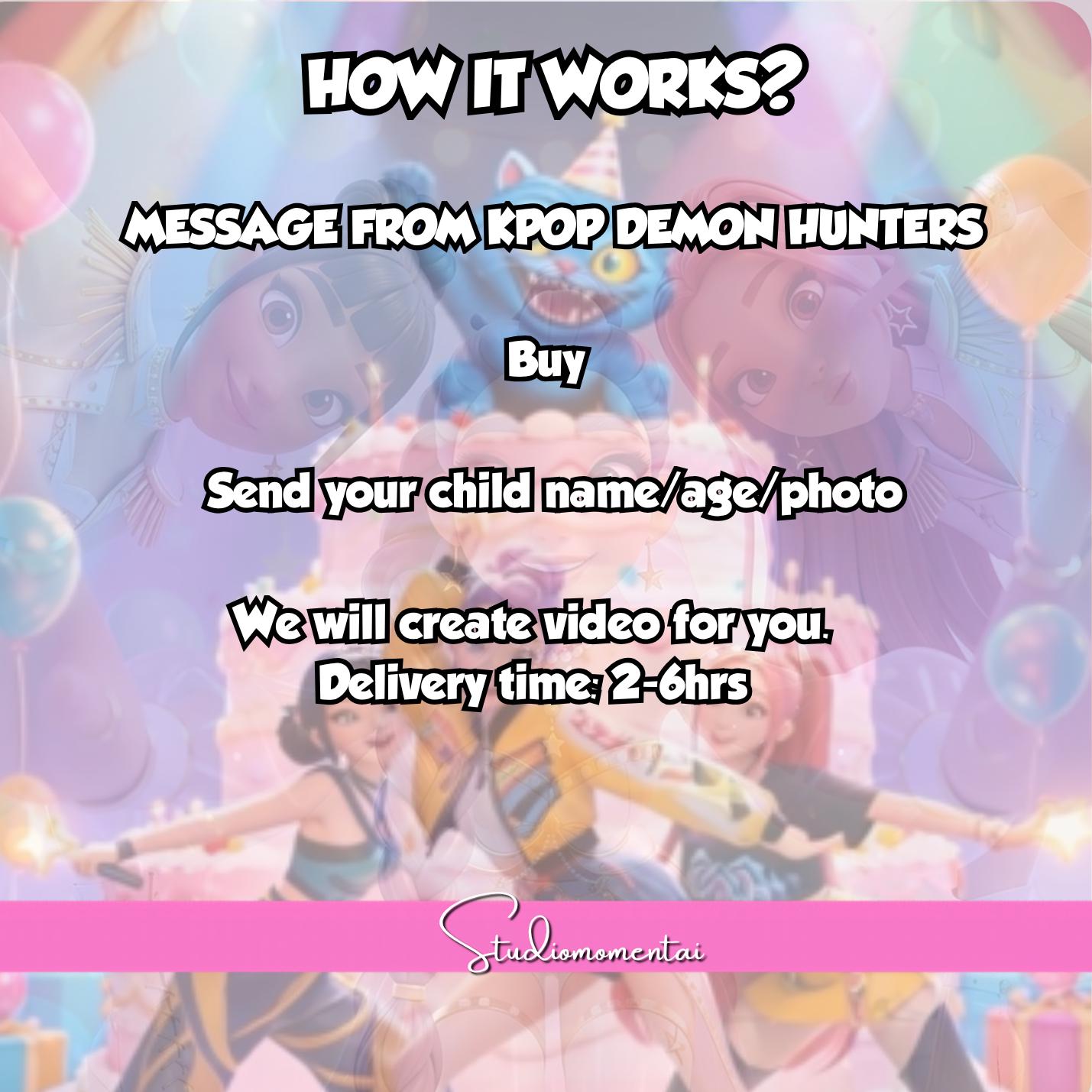 KPop Demon Hunters Personalized Birthday Wishes Video | Custom Child Photo & Name | Zoe Mira Rumi | Kids Birthday Gift Digital MP4