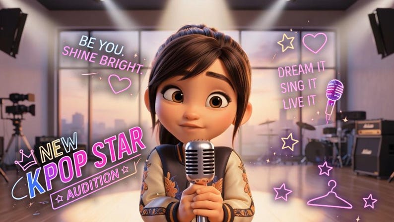 KPOP Demon hunters Personalized Video, Your Child Becomes a KPOP Star,Golden song Custom Cartoon Video for Girls,video gift
