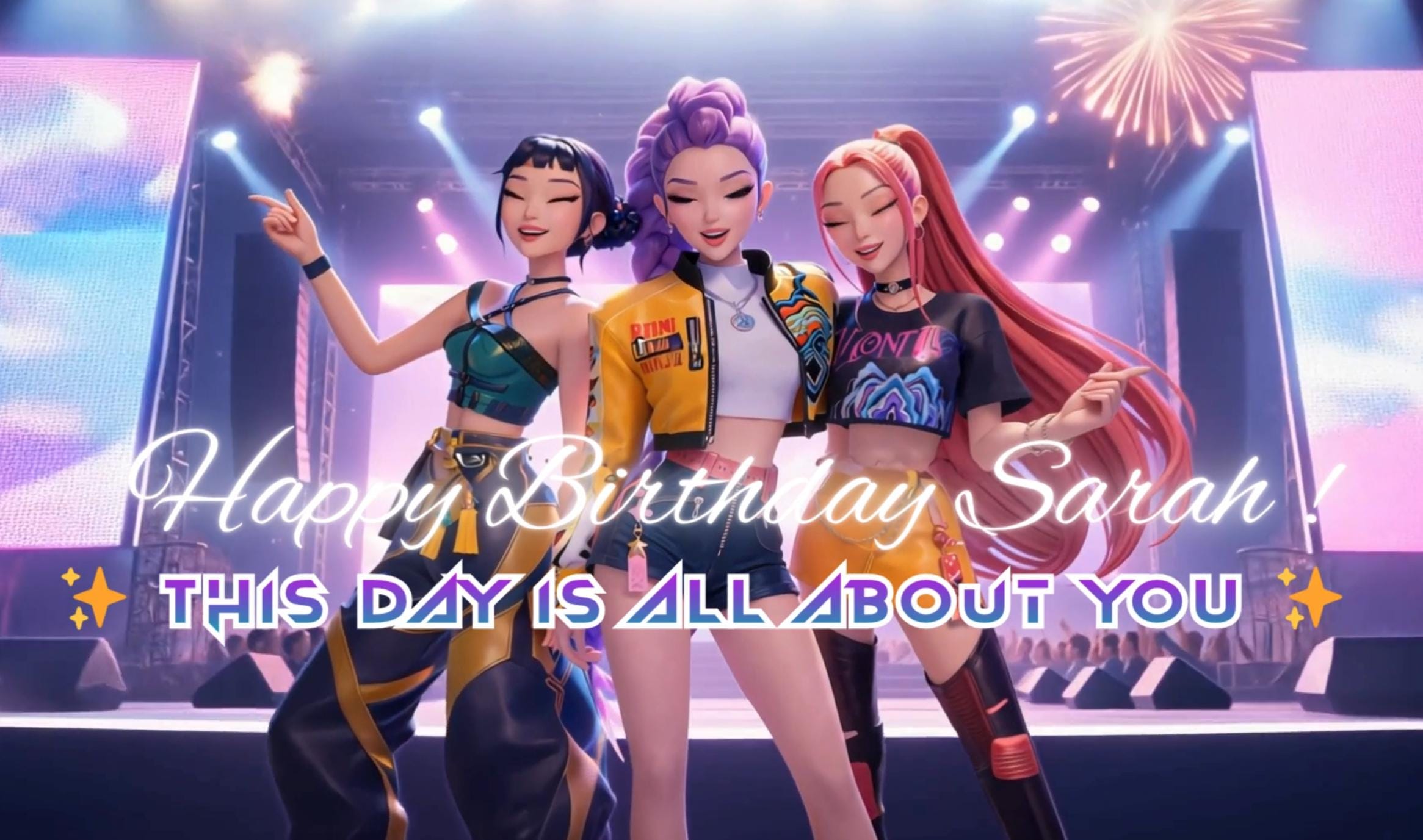Kpop Demon Hunters Personalized Birthday Video for Kids | Huntrix, Saja Boys, Rumi, Zoey & Mira Inspired K-Pop Character Gift