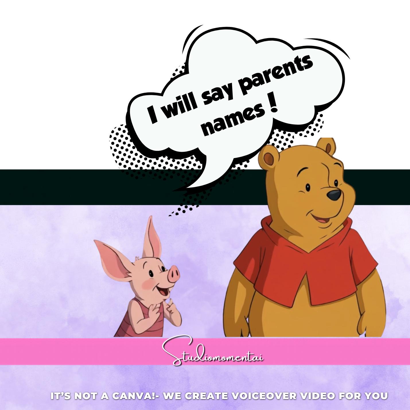 Personalised Classic Winnie the Pooh Inspired Pregnancy Announcement Video | Pooh & Piglet Baby Reveal | Custom Voiced Baby Announcement