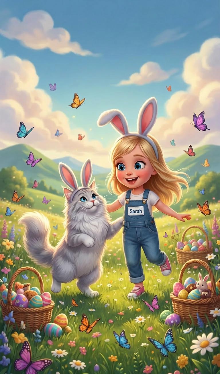 Vidéo de Pâques personnalisée | Animation enfant & animal de compagnie style Pixar | Dessin animé personnalisé à partir d’une photo