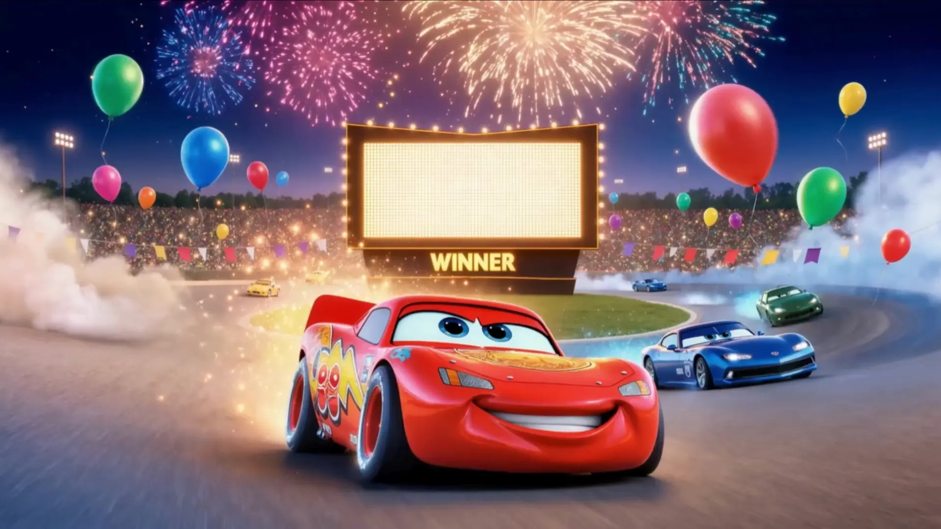 Lighting Mc Queen Birthday gift for child racing cars Greeting Video | Personalized animation with Child Photo and custom message