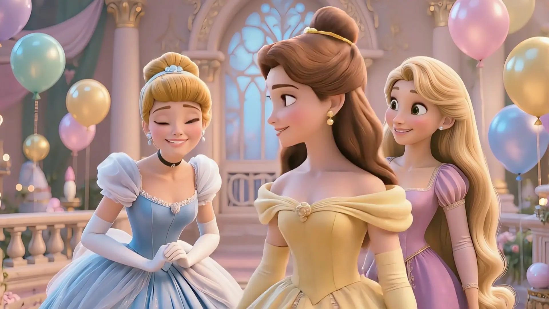 Princess Birthday Video: Animated Princesses Cinderella Bella Rapunzel Tangled birthday gift for girl (MP4 Digital instant Download) | Canva