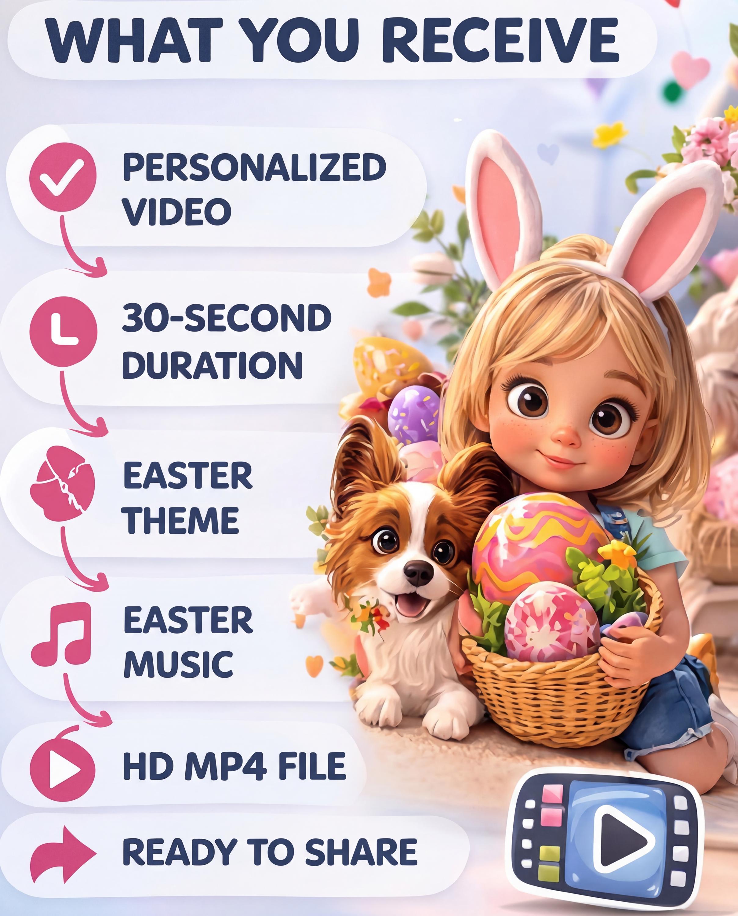 Pixar-style animation from a photo – a personalized Easter video for children with their favorite pet