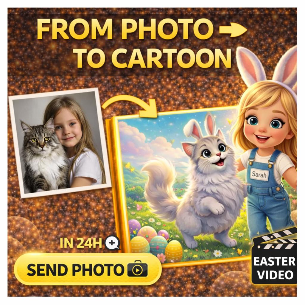 Pixar-style animation from a photo – a personalized Easter video for children with their favorite pet