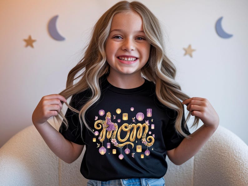 Rapunzel Mother's Day PNG | T-Shirt Graphic | Disney Princess Mom | High-Resolution Digital Art