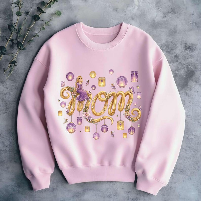 Rapunzel Mother's Day PNG | T-Shirt Graphic | Disney Princess Mom | High-Resolution Digital Art