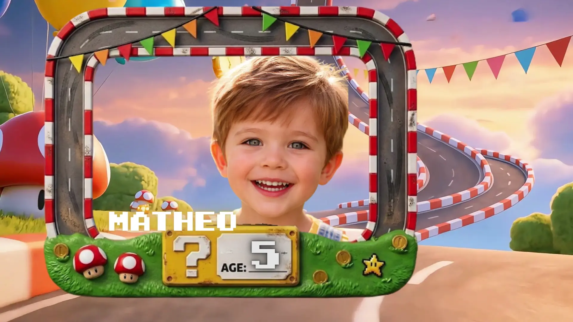 Super Mario kart Birthday Video for kids, Animated Wishes Mario and Luigi cars birthday gift, Instant access canva template digital