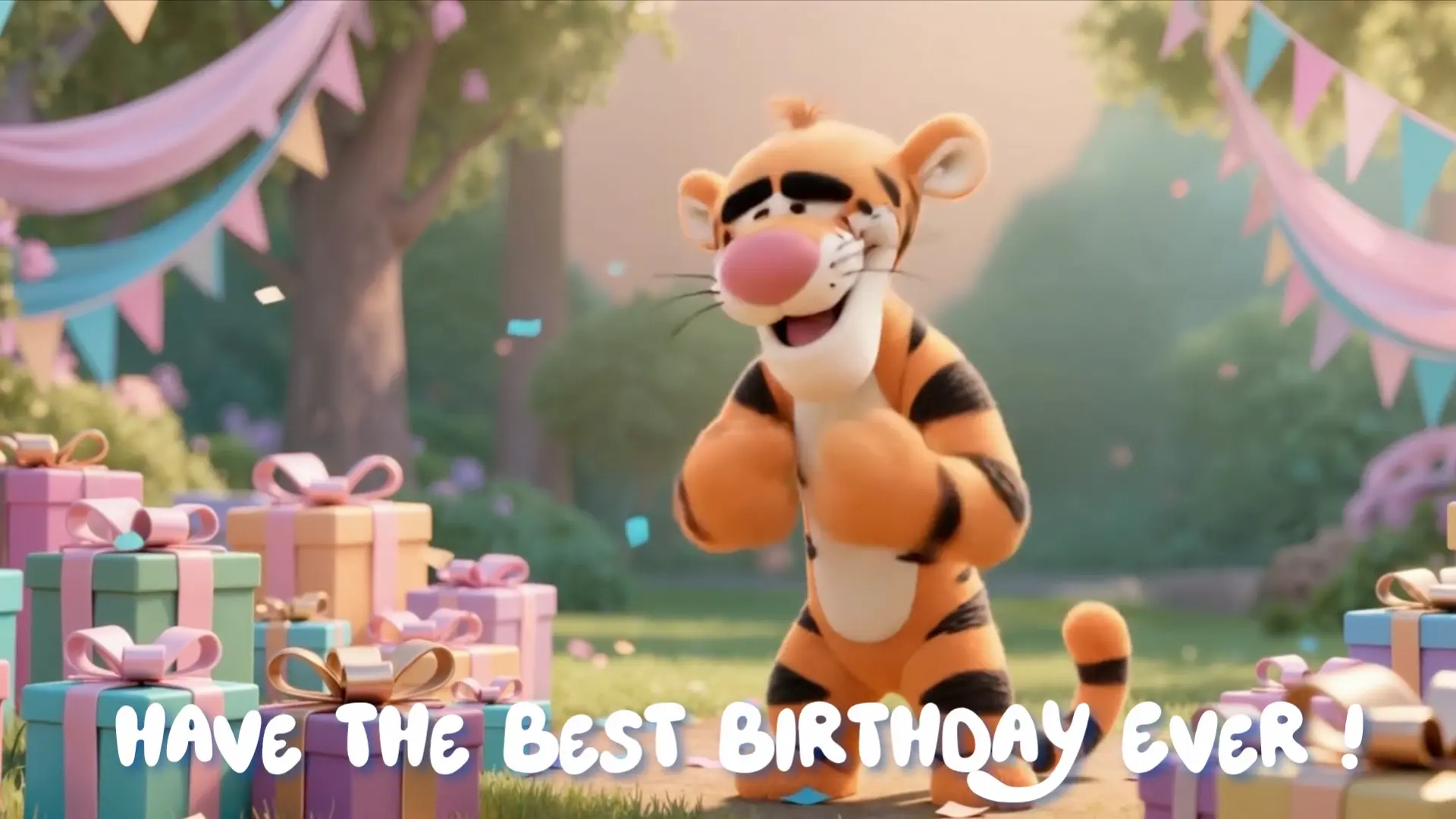 Winnie the Pooh Birthday Video, Editable Canva Template with Child Photo, Personalized MP4 Gift for Kids